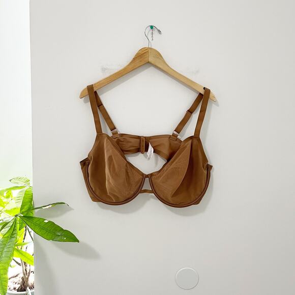 Auden Brown Unlined Demi Coverage Underwire Bra Size 46D - Picture 1 of 7